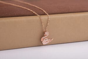 Trendy Style Duck Designed With Dimond Rose Gold Chain Pendent - Image 2