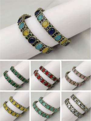Multi Color Artificial Stones Kada Bangles