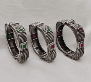 Alloy Silver Square Designed Kada Bangles