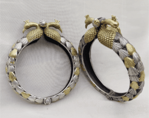 Two Tone Peacock Designed Kada Bangles