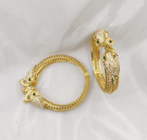 Trendy Peacock Designed with Mina Gold Bangles